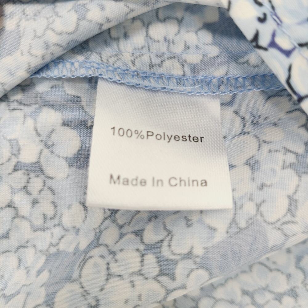 Tuckernuck Floral Dress XL Blue White Shirt Dress Preppy Cottagecore - Picture 9 of 10